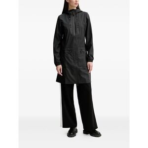 RAINS  Women's Cargo‎ Curve Midi Jacket W3 Black 12050 Size Small